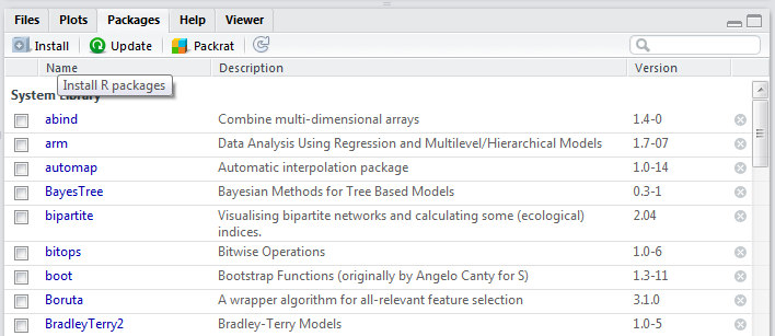 svm tutorial : install packages in rstudio